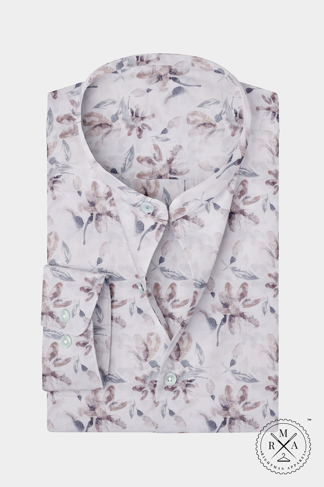 White Floral Cotton Shirt SH362
